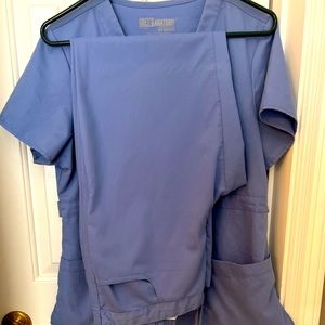 Set of size Large Greys Anatomy scrubs seal blue EUC